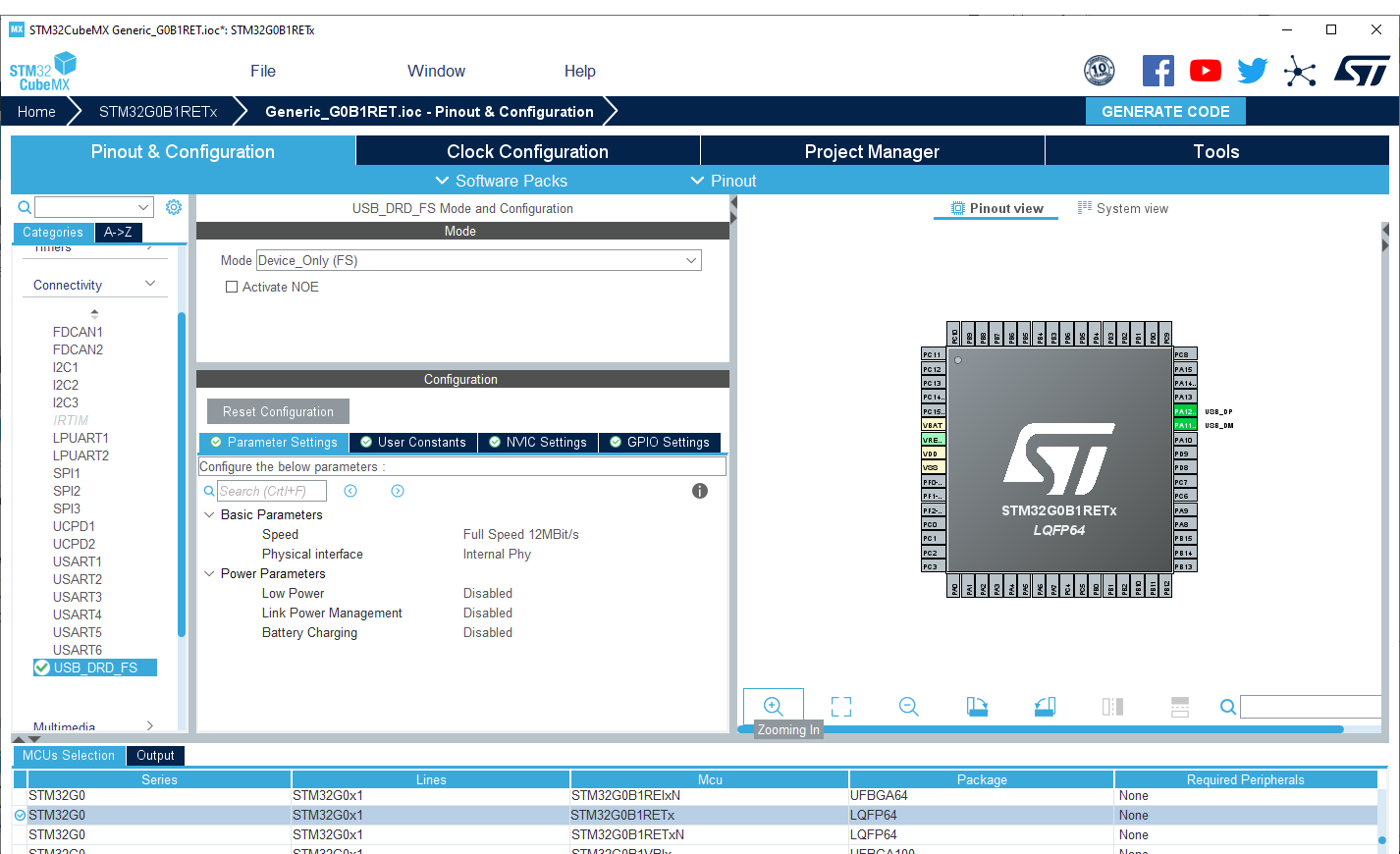 MX pinout configuration